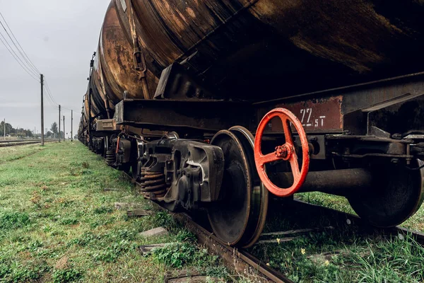 Freight Car Railway Tanks Transportation Liquid Cargo Ussr Freight Train — Stockfoto