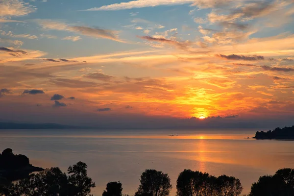 Pôr Sol Numa Ilha Grega Skopelos Grécia — Fotografia de Stock