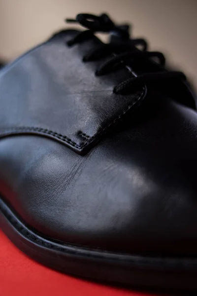 Close Shot Black Classic Shoe — Fotografia de Stock