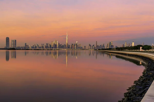 Skyline Dubai Sunrise — Stockfoto