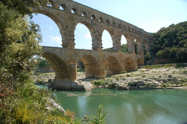 Roman Aqueduct Pont Gard France — 스톡 사진