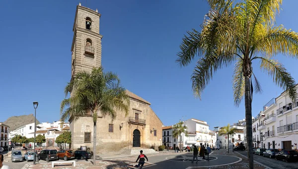 Alora Andalucia Spain Church Our Lady Incarnation Plaza Baja People — Foto de Stock