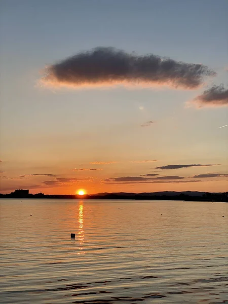 Uma Bela Vista Mar Pôr Sol — Fotografia de Stock