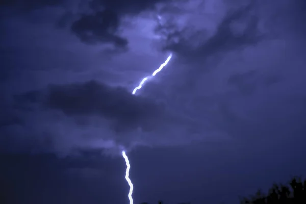 Lightning Strikes Flases Distance —  Fotos de Stock