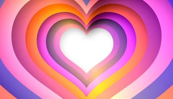 Heart Shape Paper Colorful Cutout Illustration — Stockfoto