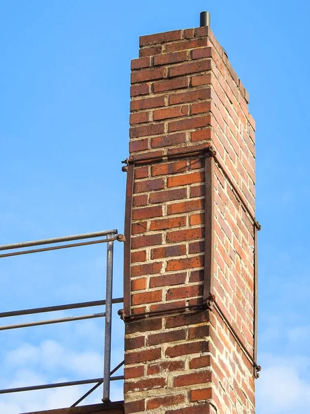 Closeup Shot Red Brick Chimney — Stock Fotó