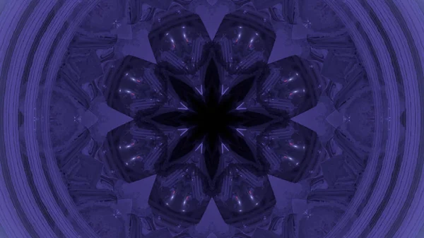 Rendering Purple Kaleidoscopic Pattern Black Flowerlike Shape Center — 图库照片