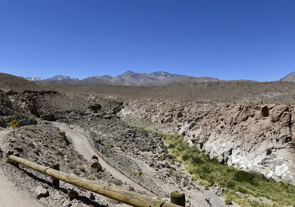 Landscape Rocky Hills Atacama Desert Sunlight Blue Sky Chile — Stockfoto