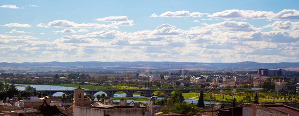 Aerial View City Sunny Day Convento Las Adoratrices Badajoz Spain — Stockfoto