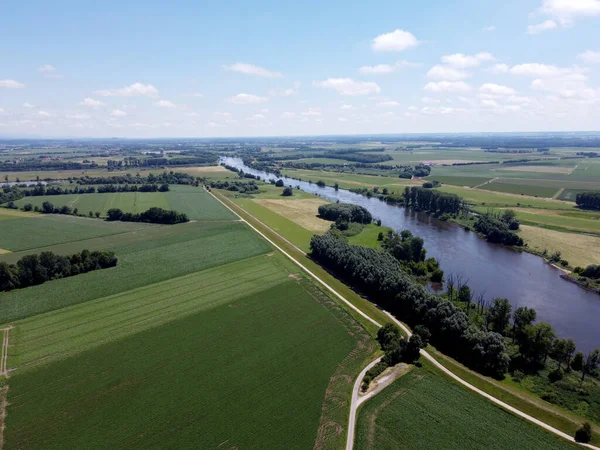 Aerial Shot Farmlands Summer — Φωτογραφία Αρχείου