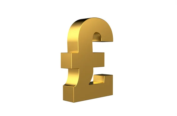 Rendering Golden Pounds Sterling Icon — Stock Photo, Image