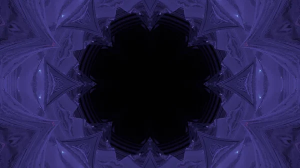 Rendering Purple Kaleidoscopic Pattern Black Circular Shape Center — 图库照片