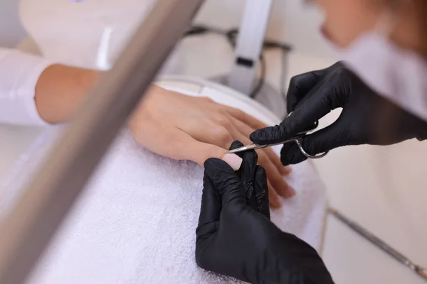 Closeup Shot Process Manicure Beauty Salon — Stockfoto