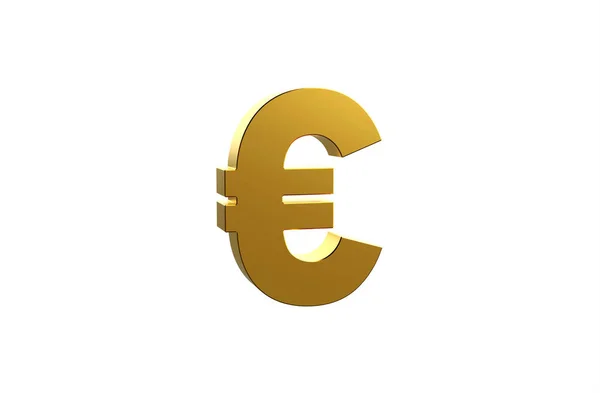 Rendering Golden Euro Icon — 图库照片