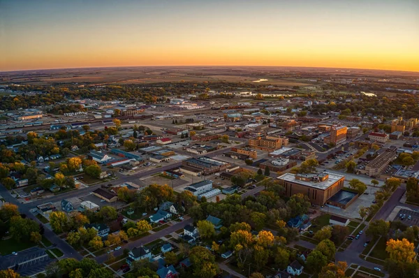 Beautiful Aerial View Huron South Dakota Clear Sky Sunrise Autumn — Stockfoto