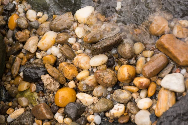 Top View Group Small Wet Rocks Beach Sea — Stockfoto