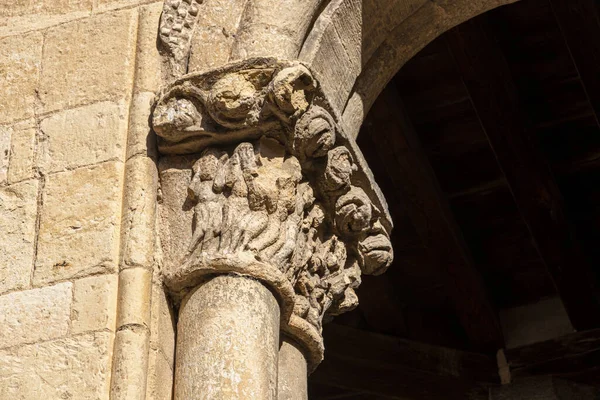 Capitals Romanesque Church Saint Martin Segovia Spain — Foto Stock
