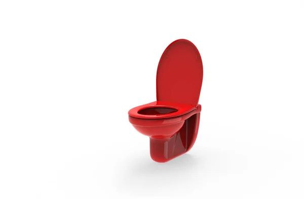 Red Toilet Seat Icon Isolated White Background — Stockfoto