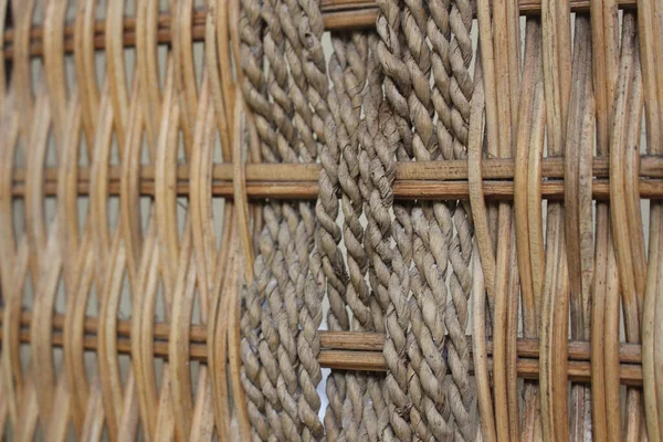 Closeup Shot Willow Rods Ropes — Foto Stock
