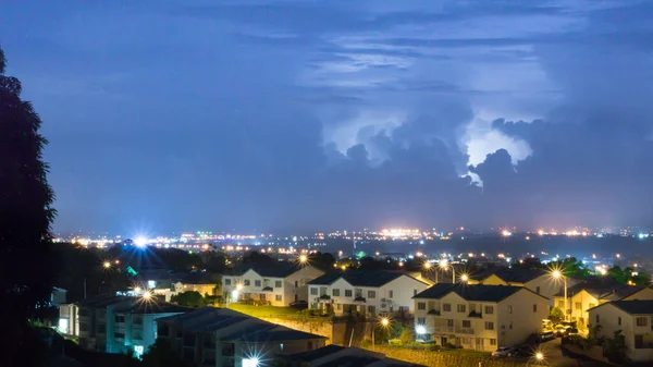 Lightning Strikes Flases Distance — Fotografia de Stock