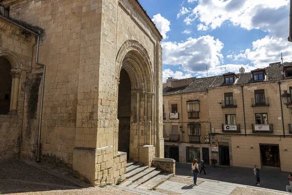 Segovia España Sep 2021 Entrada Principal Iglesia Románica San Martín —  Fotos de Stock