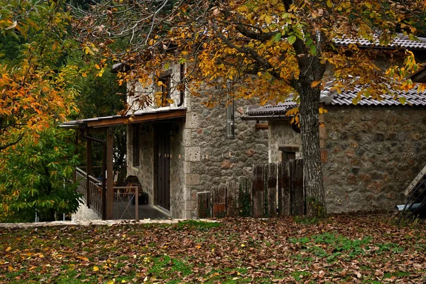 Old Stone House Autumn Landscape — Stock Fotó