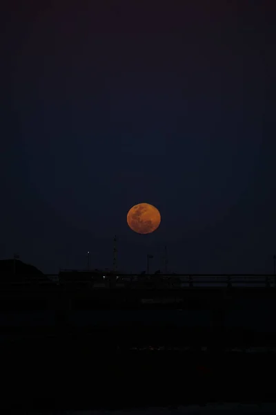 Vertical Shot Moon Dark Sky Perfect Backgrounds — Stock Photo, Image