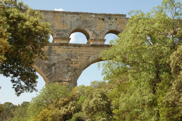 Roman Aqueduct Pont Gard France — Stockfoto