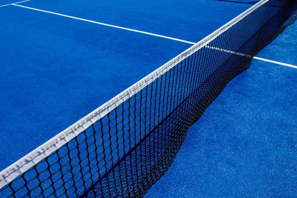 Empty Blue Paddle Tennis Court Daytime — Photo