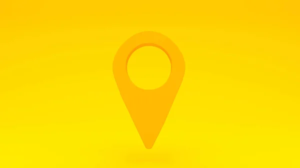 Крупним Планом Знімок Жовтого Значка Розташування Ізольовано Яскравому Фоні — стокове фото