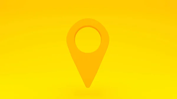 Close Shot Yellow Location Icon Isolated Bright Background — Fotografia de Stock