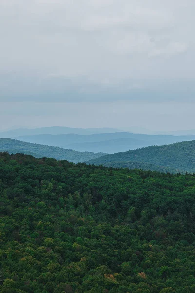 Vertical Aerial View Evergreen Landscape Mountains New Hampshire — Stock Fotó