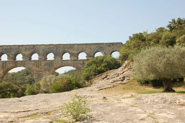 Roman Aqueduct Pont Gard France — Zdjęcie stockowe