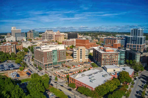 Aerial View Greenville Dense Buildings Blue Sky South Carolina — Stok fotoğraf