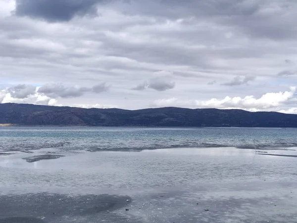 Beautiful Shot Stormy Clouds Calm Beach — Stock fotografie