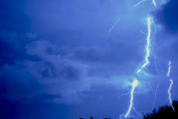 Lightning Strikes Flases Distance — Fotografia de Stock