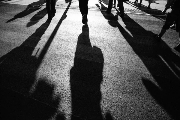 Beautiful View Humans Shadow Ground City Warsaw Poland — Stock fotografie