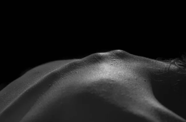 Grayscale Closeup Human Spine Skin — Fotografia de Stock