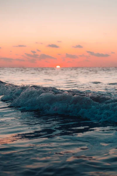 Vertical Shot Beautiful Sunset Sea Domburg Zeeland Netherlands — Foto Stock