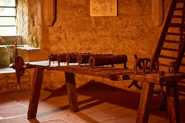 Close Shot Historical Torture Chamber Beaufort Castle Luxembourg Sunny Day — Stockfoto