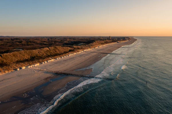 Beautiful View Empty Beach Sea Domburg Zeeland Netherlands — Stockfoto