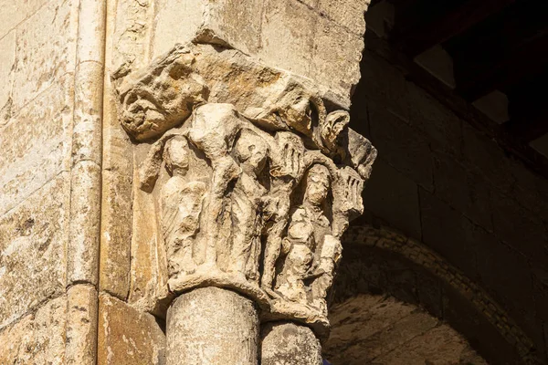 Capitals Romanesque Church Saint Martin Segovia Spain — Foto Stock