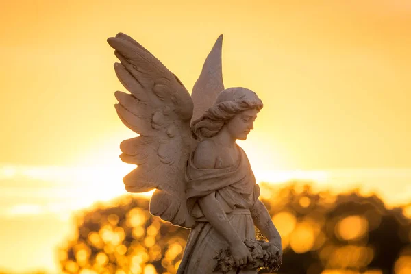Marble Angel Statue Background Sunset Sky Royalty Free Stock Photos