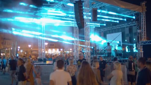 Beelden Van Nachtfestival Stad — Stockvideo