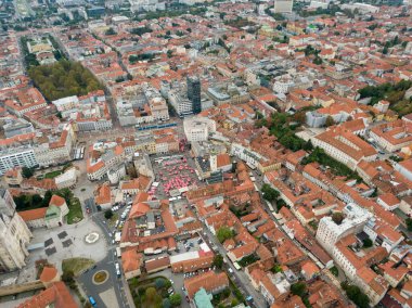 The Zagreb, Croatia, shoot with drone.A view from the top. clipart