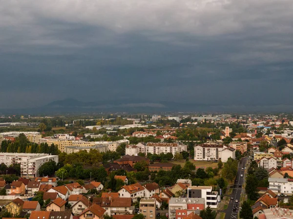 Zagreb Croacia Disparar Con Drón Una Vista Desde Parte Superior —  Fotos de Stock
