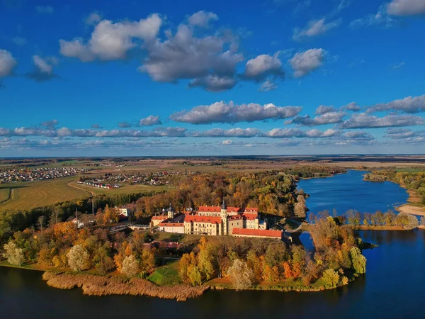 ベラルーシのネシュヴィジ城の空中写真 — ストック写真