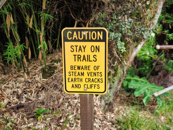 Caution Sign Mountain Woods — Stock Photo, Image