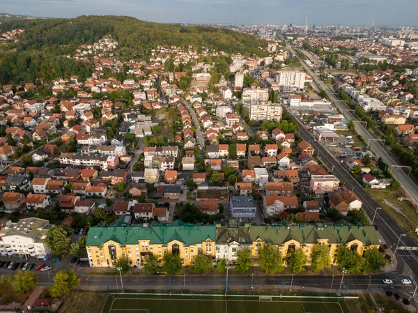 Die Zagreber Kroatien Schießen Mit Drohne Ein Blick Von Oben — Stockfoto