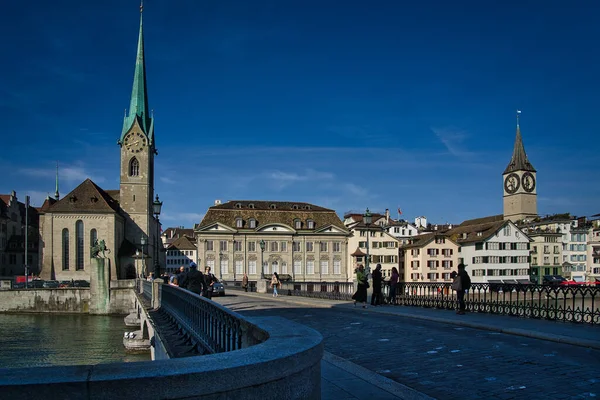 Zurich Svizzera Ottobre 2021 Una Splendida Vista Sul Paesaggio Urbano — Foto Stock